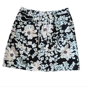 Woman's Denver Hayes Floral Swim Skirt With Pockets-Blue- Size Large